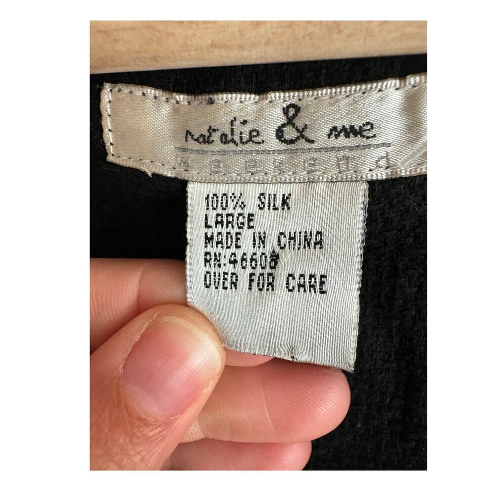 Natalie & Me Weekend Dress Sleeveless Maxi Safari patch 100% Silk tie back L - Picture 3 of 9